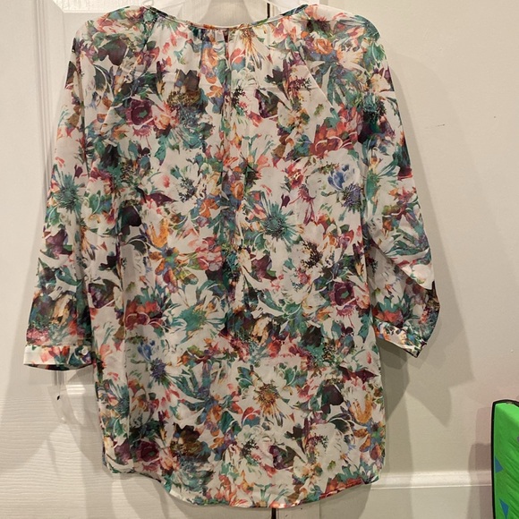 Apt 9 Sheer Button Down Tunic Blouse - Women’s Petite Large - NEW WITHOUT TAGS! - Picture 2 of 6